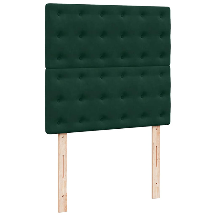 Pat box spring cu saltea, verde închis, 90x200 cm, catifea - WALTI WALTI