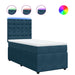 Pat box spring cu saltea, albastru, 90x200 cm, catifea - WALTI WALTI