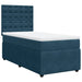 Pat box spring cu saltea, albastru, 90x200 cm, catifea - WALTI WALTI