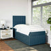 Pat box spring cu saltea, albastru, 90x200 cm, catifea - WALTI WALTI