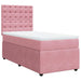 Pat box spring cu saltea, roz, 90x200 cm, catifea - WALTI WALTI