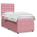 Pat box spring cu saltea, roz, 90x200 cm, catifea - WALTI WALTI