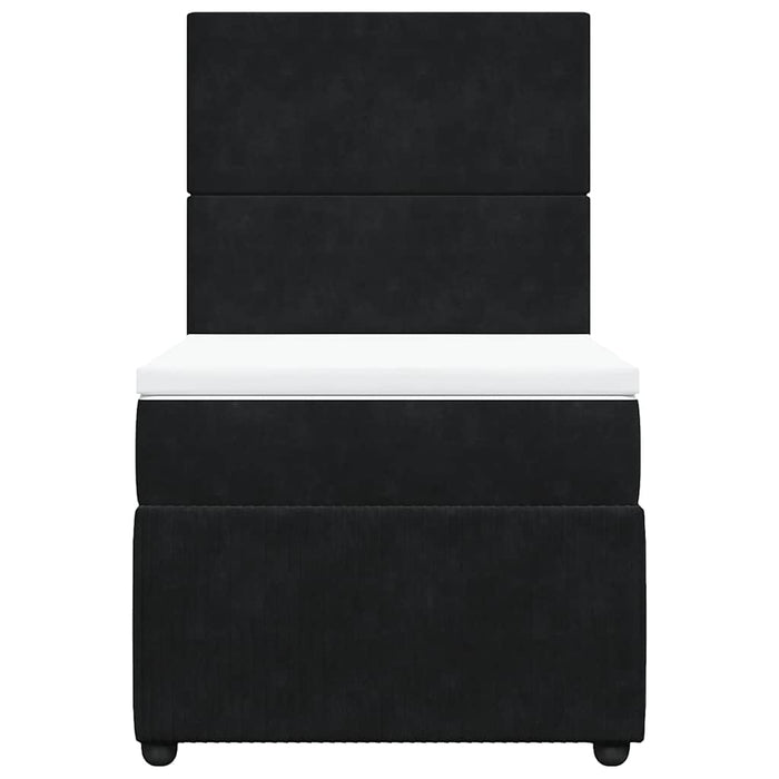 Pat box spring cu saltea, negru, 100x200 cm, catifea - WALTI WALTI