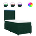 Pat box spring cu saltea, verde închis, 100x200 cm, catifea - WALTI WALTI