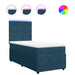 Pat box spring cu saltea, albastru, 100x200 cm, catifea - WALTI WALTI