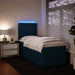 Pat box spring cu saltea, albastru, 100x200 cm, catifea - WALTI WALTI