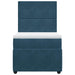 Pat box spring cu saltea, albastru, 100x200 cm, catifea - WALTI WALTI