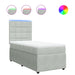 Pat box spring cu saltea, gri deschis, 100x200 cm, catifea - WALTI WALTI