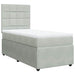 Pat box spring cu saltea, gri deschis, 100x200 cm, catifea - WALTI WALTI