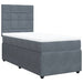 Pat box spring cu saltea, gri închis, 100x200 cm, catifea - WALTI WALTI