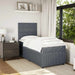 Pat box spring cu saltea, gri închis, 100x200 cm, catifea - WALTI WALTI