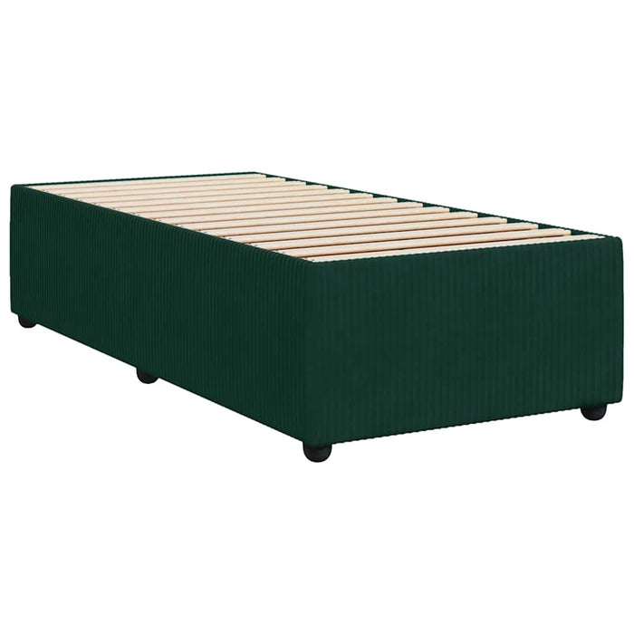 Pat box spring cu saltea, verde închis, 100x200 cm, catifea - WALTI WALTI