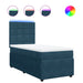 Pat box spring cu saltea, albastru, 100x200 cm, catifea - WALTI WALTI
