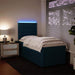 Pat box spring cu saltea, albastru, 100x200 cm, catifea - WALTI WALTI