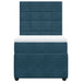Pat box spring cu saltea, albastru, 100x200 cm, catifea - WALTI WALTI