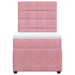 Pat box spring cu saltea, roz, 100x200 cm, catifea - WALTI WALTI