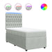 Pat box spring cu saltea, gri deschis, 100x200 cm, catifea - WALTI WALTI