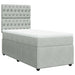 Pat box spring cu saltea, gri deschis, 100x200 cm, catifea - WALTI WALTI