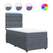 Pat box spring cu saltea, gri închis, 100x200 cm, catifea - WALTI WALTI