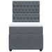 Pat box spring cu saltea, gri închis, 100x200 cm, catifea - WALTI WALTI