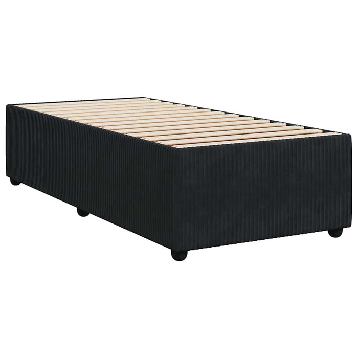 Pat box spring cu saltea, negru, 100x200 cm, catifea - WALTI WALTI
