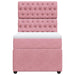 Pat box spring cu saltea, roz, 100x200 cm, catifea - WALTI WALTI