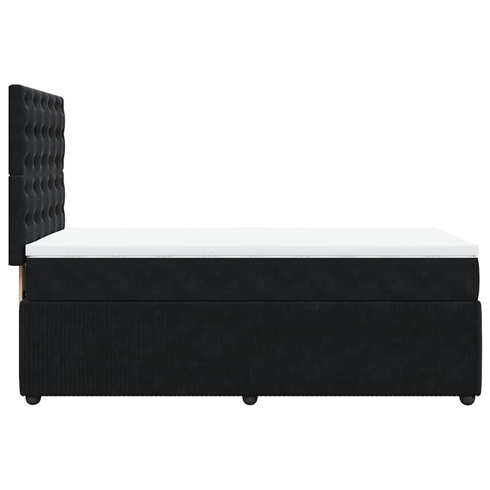Pat box spring cu saltea, negru, 100x200 cm, catifea - WALTI WALTI
