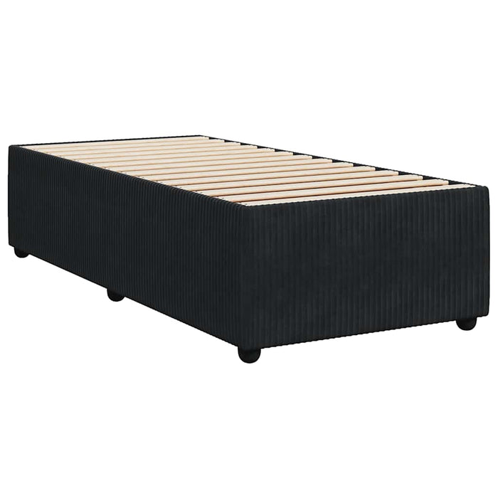 Pat box spring cu saltea, negru, 100x200 cm, catifea - WALTI WALTI