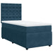 Pat box spring cu saltea, albastru, 100x200 cm, catifea - WALTI WALTI