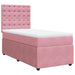 Pat box spring cu saltea, roz, 100x200 cm, catifea - WALTI WALTI