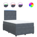 Pat box spring cu saltea, gri închis, 120x190 cm, catifea - WALTI WALTI