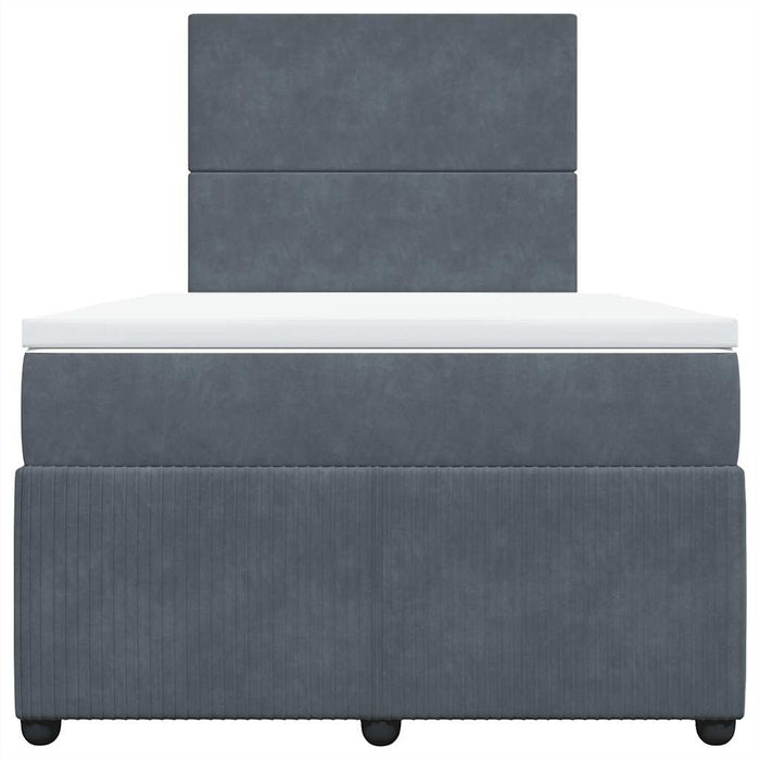 Pat box spring cu saltea, gri închis, 120x190 cm, catifea - WALTI WALTI