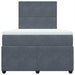 Pat box spring cu saltea, gri închis, 120x190 cm, catifea - WALTI WALTI