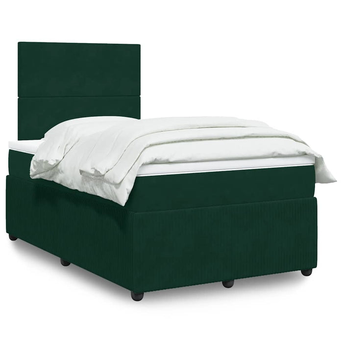 Pat box spring cu saltea, verde închis, 120x190 cm, catifea - WALTI WALTI