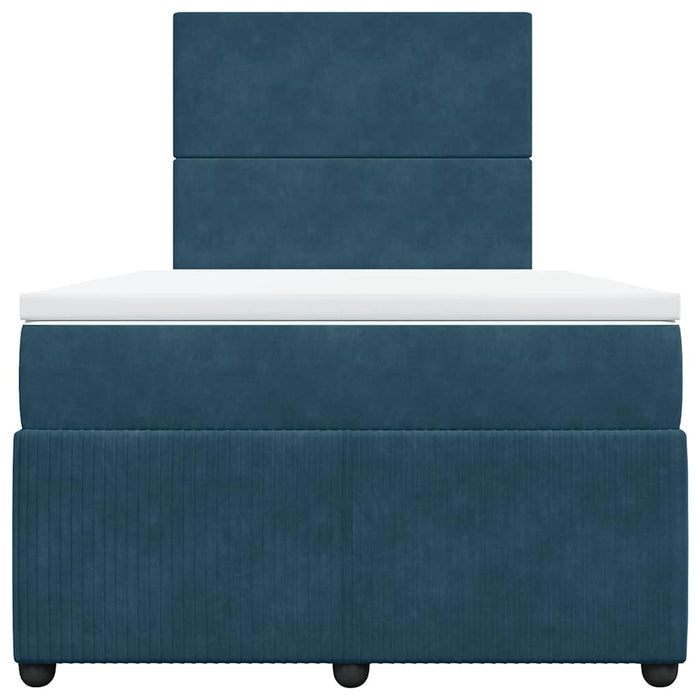 Pat box spring cu saltea, albastru, 120x190 cm, catifea - WALTI WALTI
