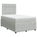 Pat box spring cu saltea, gri deschis, 120x190 cm, catifea - WALTI WALTI