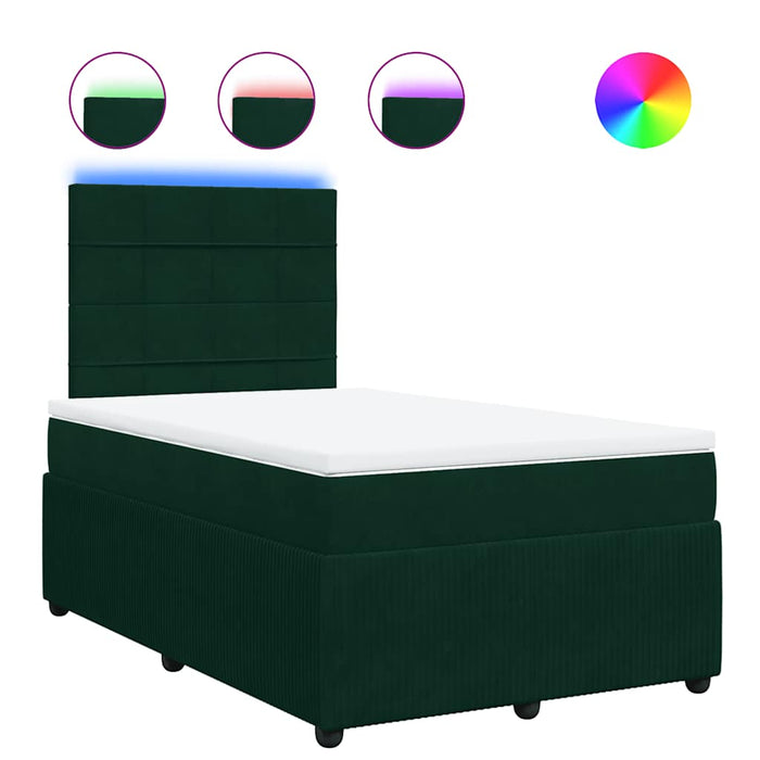 Pat box spring cu saltea, verde închis, 120x190 cm, catifea - WALTI WALTI