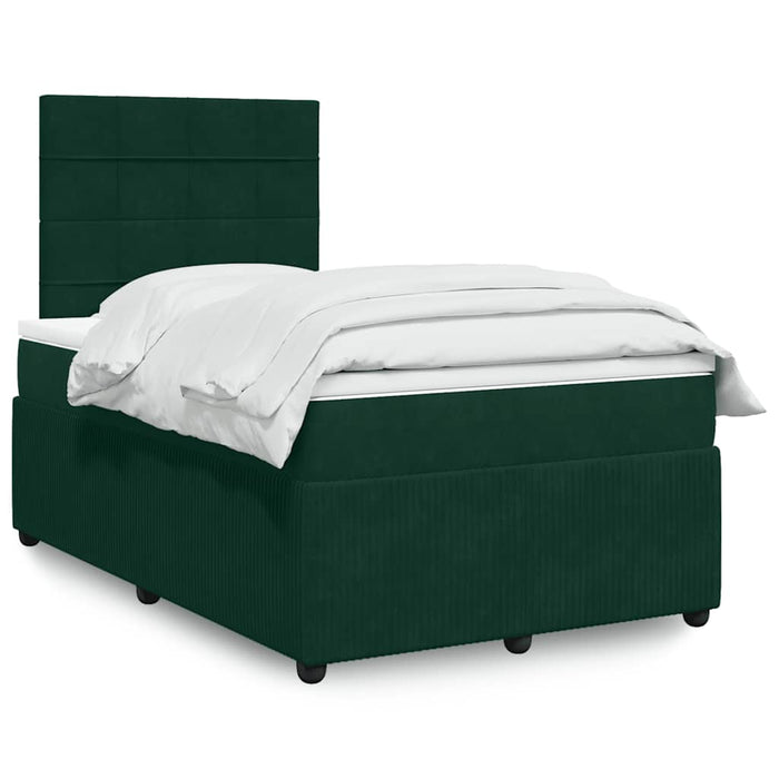 Pat box spring cu saltea, verde închis, 120x190 cm, catifea - WALTI WALTI