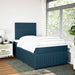 Pat box spring cu saltea, albastru, 120x190 cm, catifea - WALTI WALTI