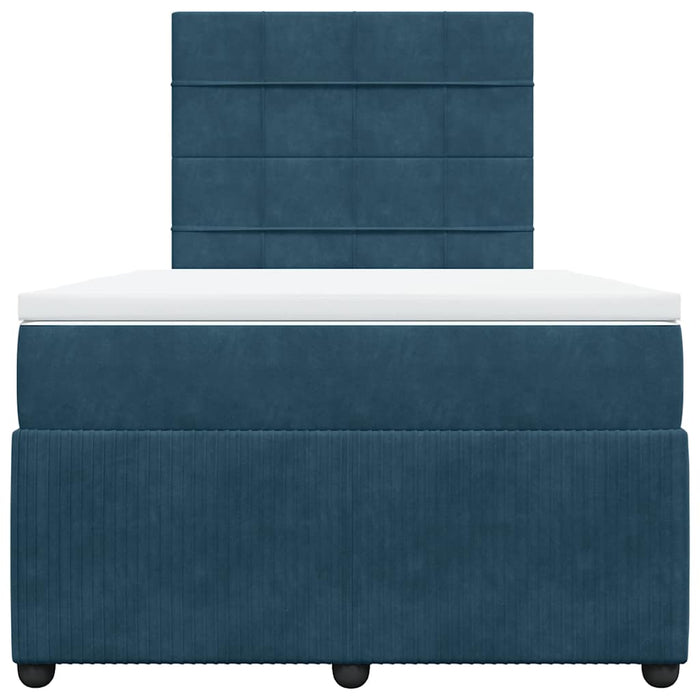 Pat box spring cu saltea, albastru, 120x190 cm, catifea - WALTI WALTI