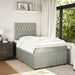 Pat box spring cu saltea, gri deschis, 120x190 cm, catifea - WALTI WALTI