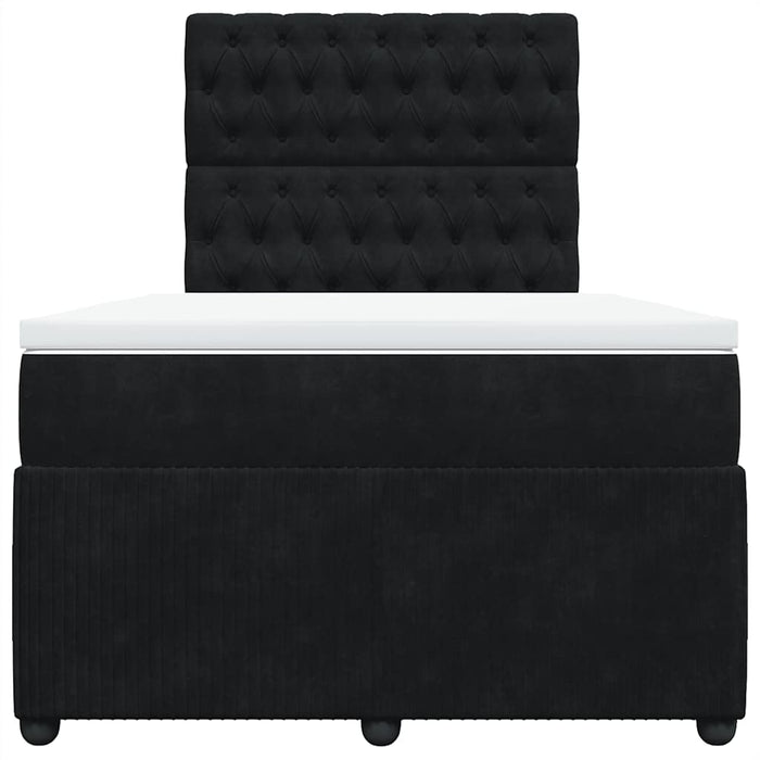 Pat box spring cu saltea, negru, 120x190 cm, catifea - WALTI WALTI