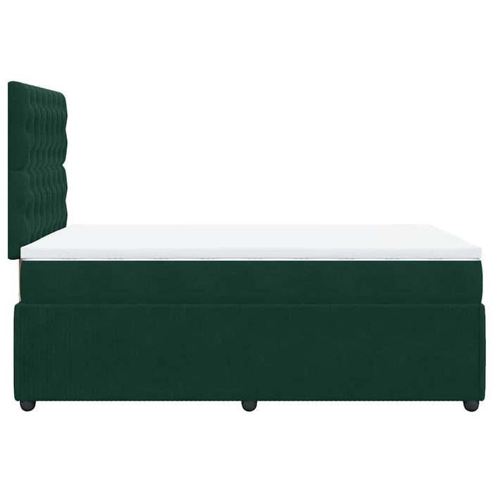 Pat box spring cu saltea, verde închis, 120x190 cm, catifea - WALTI WALTI