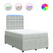 Pat box spring cu saltea, gri deschis, 120x190 cm, catifea - WALTI WALTI