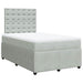 Pat box spring cu saltea, gri deschis, 120x190 cm, catifea - WALTI WALTI