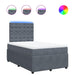 Pat box spring cu saltea, gri închis, 120x190 cm, catifea - WALTI WALTI