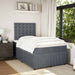 Pat box spring cu saltea, gri închis, 120x190 cm, catifea - WALTI WALTI