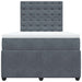 Pat box spring cu saltea, gri închis, 120x190 cm, catifea - WALTI WALTI