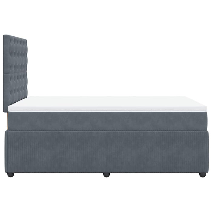 Pat box spring cu saltea, gri închis, 120x190 cm, catifea - WALTI WALTI