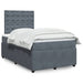 Pat box spring cu saltea, gri închis, 120x190 cm, catifea - WALTI WALTI